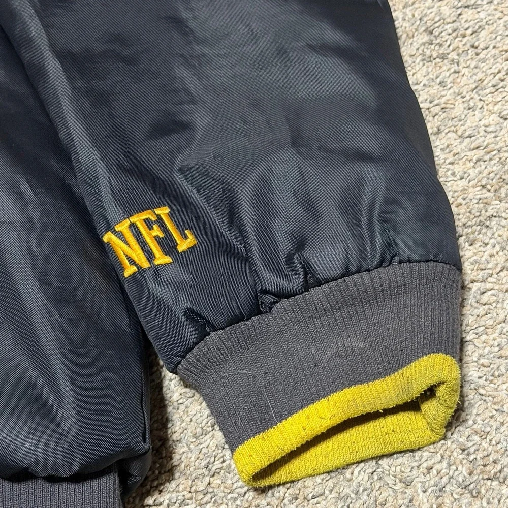 Vintage NFL Pittsburgh Steelers Hooded Puffer Jacket Fleece Lined Men's M